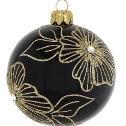 Weihnachtskugeln Glas Thura schwarz 8 cm