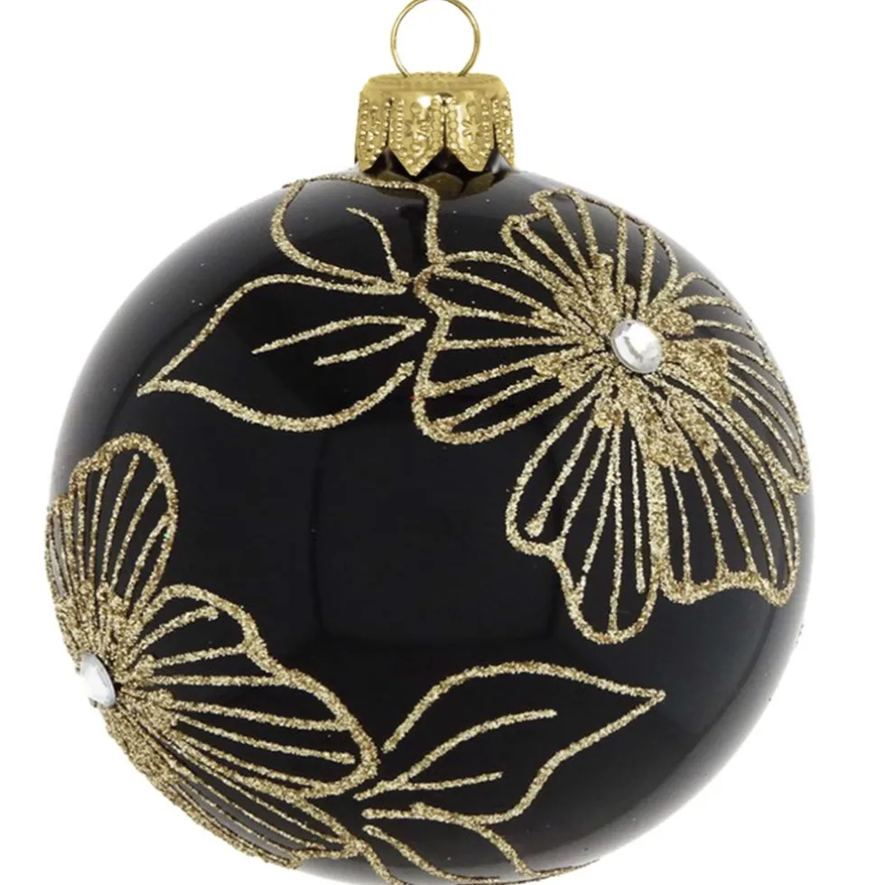 Weihnachtskugeln Glas Thura schwarz 8 cm