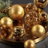 Weihnachtskugeln Glas Zabo gold Durchmesser 8 cm