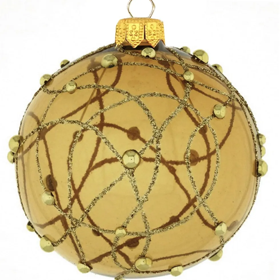 Weihnachtskugeln Glas Zabo gold Durchmesser 8 cm