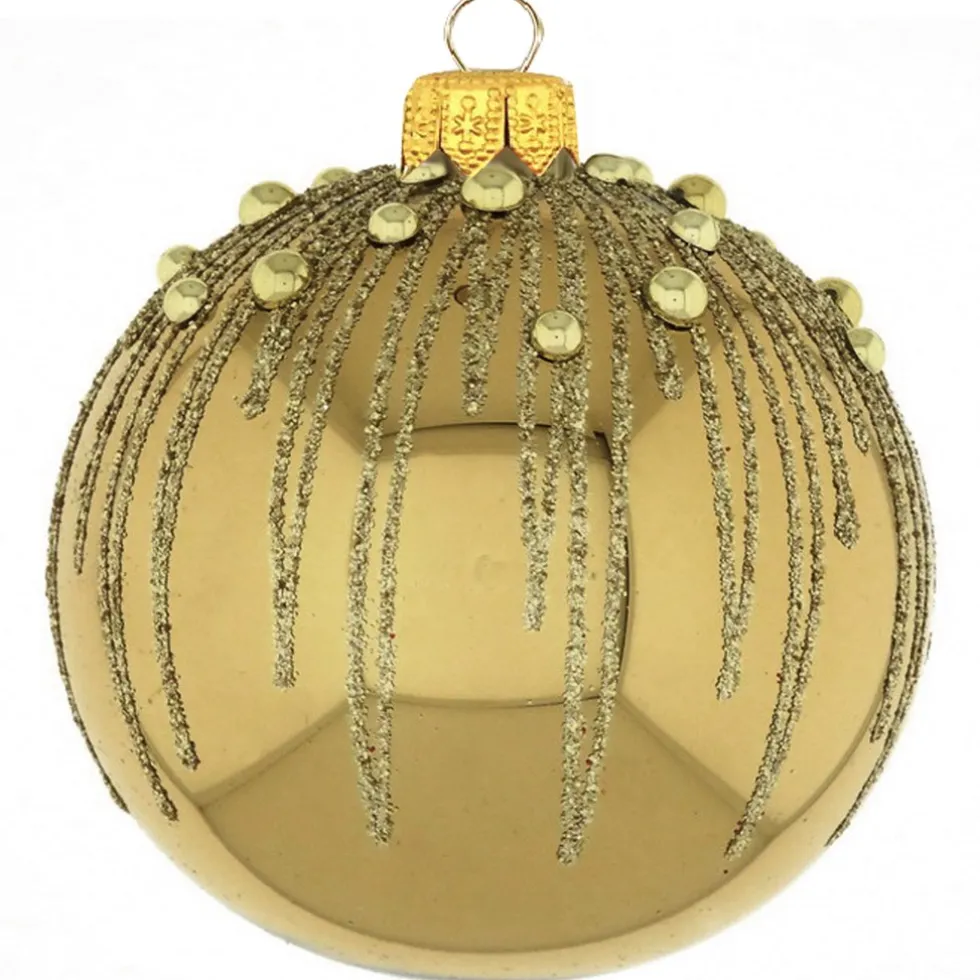 Weihnachtskugeln Glas Zabo gold Durchmesser 8 cm
