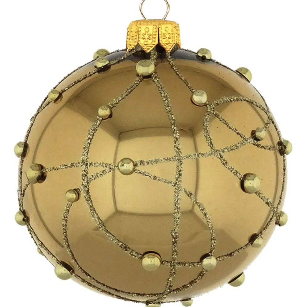 Weihnachtskugeln Glas Zabo gold Durchmesser 8 cm