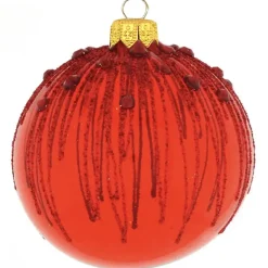 Weihnachtskugeln Glas Zabo rot 8 cm