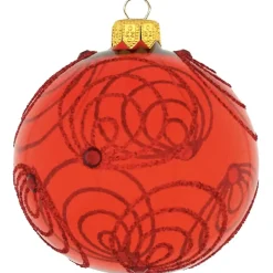 Weihnachtskugeln Glas Zabo rot 8 cm