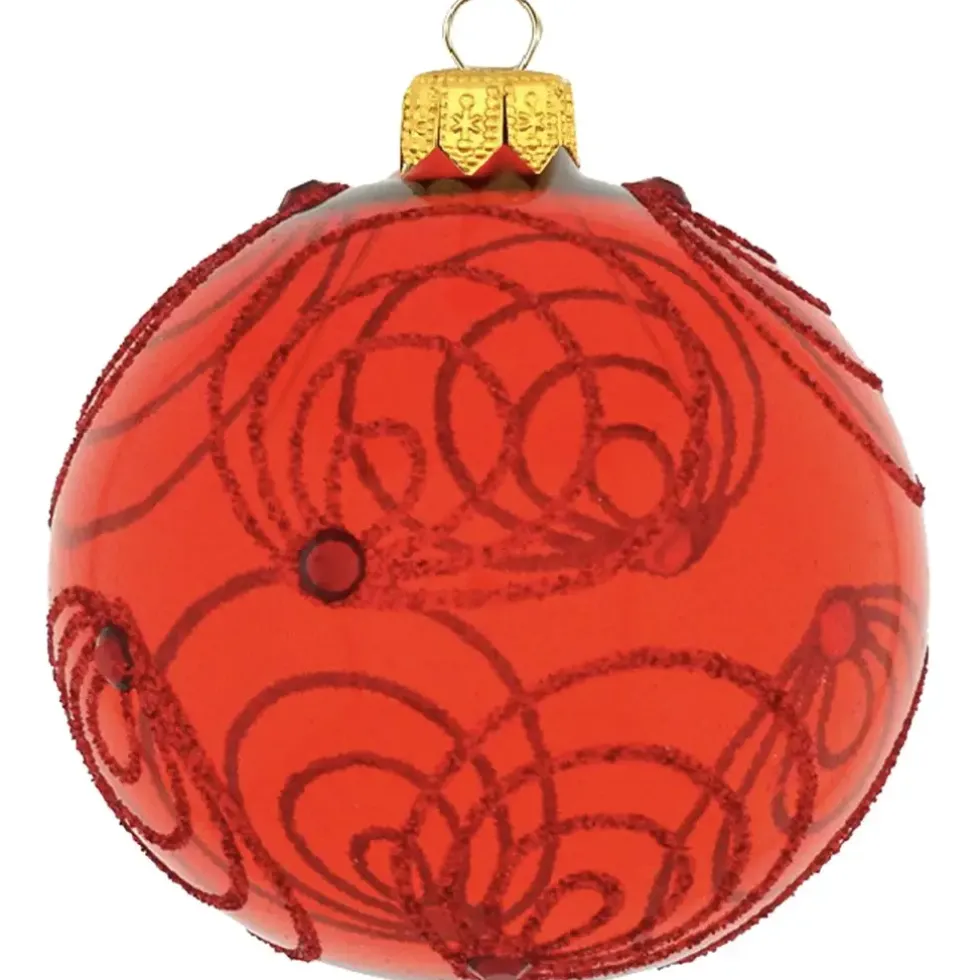 Weihnachtskugeln Glas Zabo rot 8 cm
