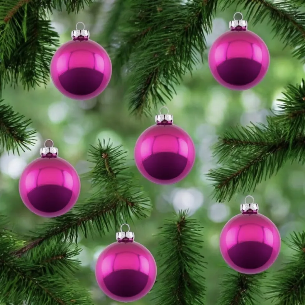 Weihnachtskugel Opal GiftCompany fuchsia ø 8 cm 6er Set