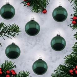 Weihnachtskugel Opal GiftCompany olive ø 8 cm 6er Set