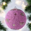 Weihnachtskugel OPIUM GiftCompany Blumenmuster, Perlen, Pailletten, pink ø 10 cm