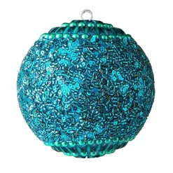 Weihnachtskugel OPIUM GiftCompany Blumenmuster, Perlen, Steine, blau ø 10 cm