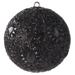 Weihnachtskugel OPIUM GiftCompany Blumenmuster, Perlen, schwarz ø 10 cm