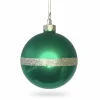 Weihnachtskugel Seoul mit Glitzerstreifen grün GiftCompany
