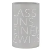 Weinkühler Beton Räder grau LASS UNS EINEN ZWITSCHERN H 21 cm