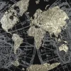 Weltkarte Bild Golden Earth 90×90 cm