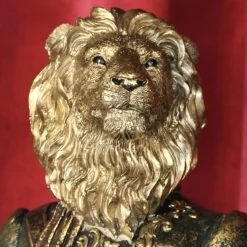 Werner Voß Dekofigur Büste Major Lion | Höhe 31 cm | Extravagante Löwenfigur Schwarz Gold
