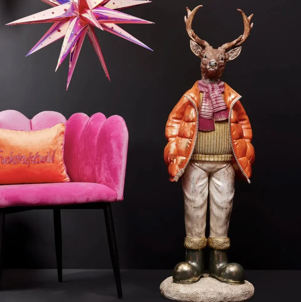 Werner Voß XXL Hirsch Winter Walter | Orange Jacke 120cm