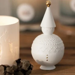 Wichtel Porzellan Deko Wintermärchen Räder Design Höhe 11 cm