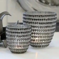 Windlicht Glas Drops Casablanca Höhe 13 cm