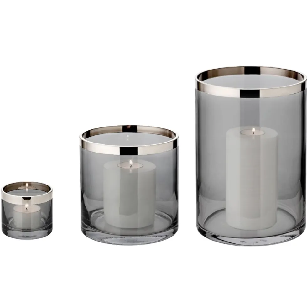 Windlicht Glas Zeus mit Platinrand Edzard