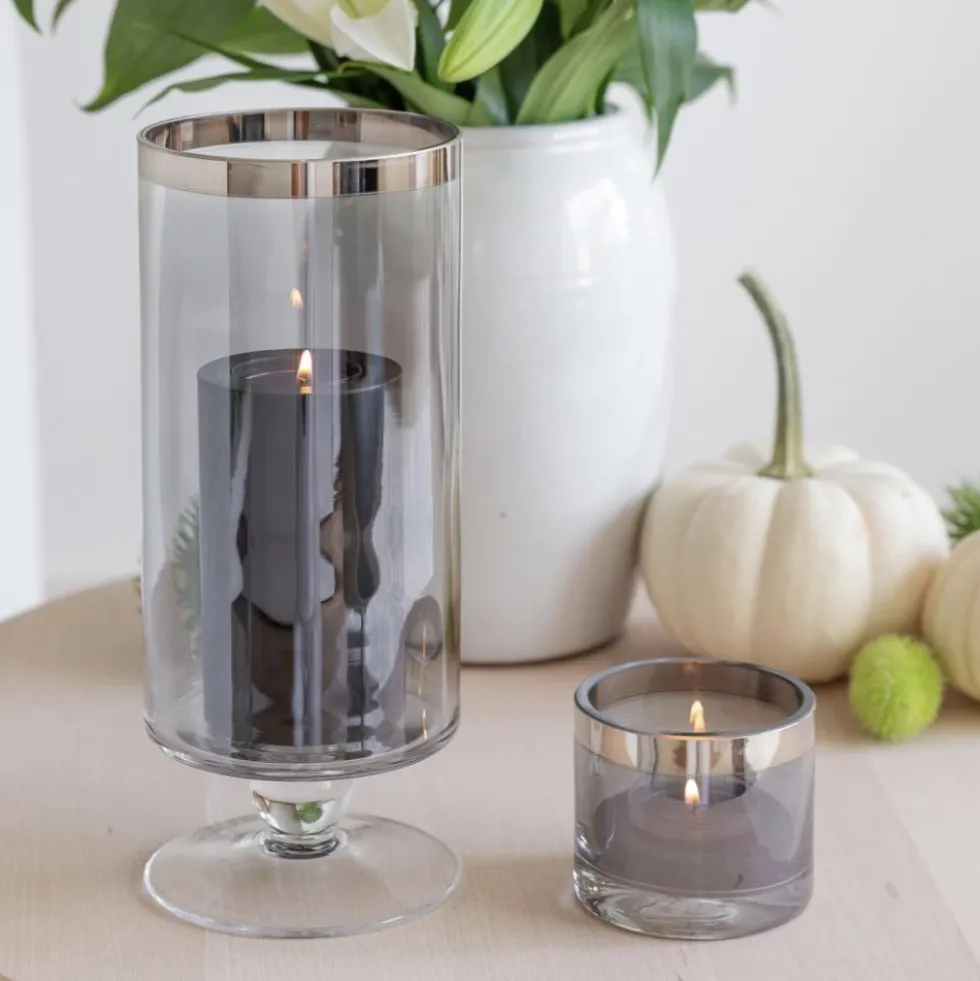 Windlicht Glas Zeus mit Platinrand Edzard