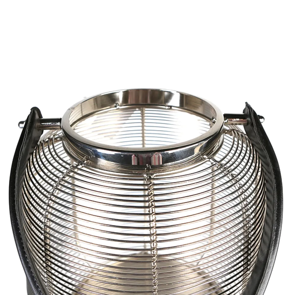 Windlicht Laterne Cage Casablanca mit Lederhenkel Höhe 27 cm