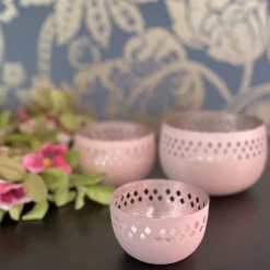 Windlicht Madras 3er Set GiftCompany rosa gold