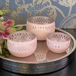 Windlicht Madras 3er Set GiftCompany rosa gold