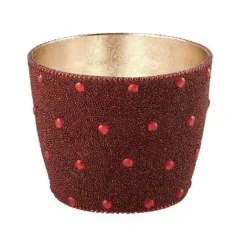 Windlicht Madras GiftCompany Perlen rot