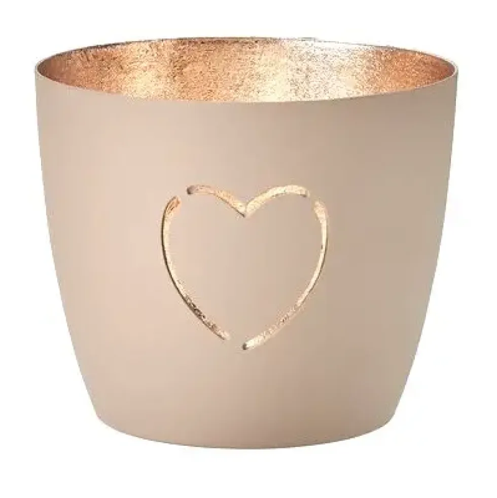 Windlicht Madras Herz GiftCompany sandstone