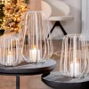 Windlicht Metall beige mit Glaseinsatz ROMY