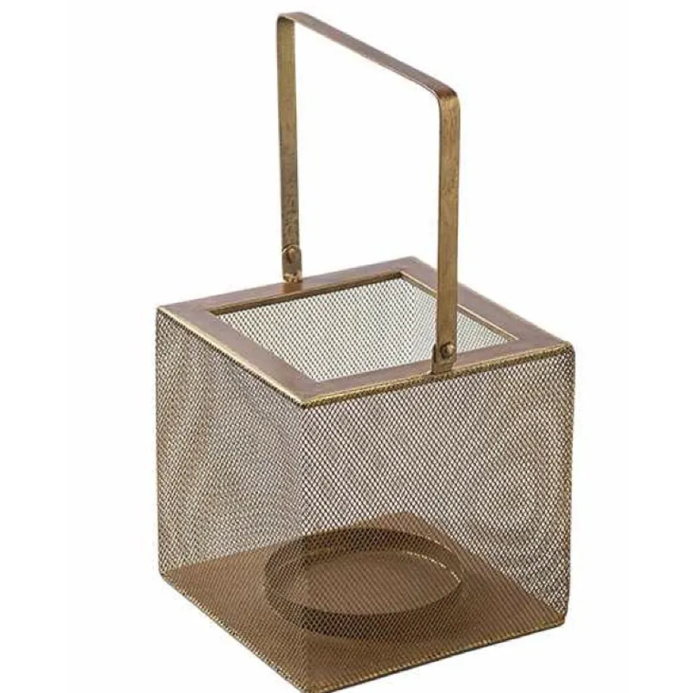 Windlicht Metall Laterne gold
