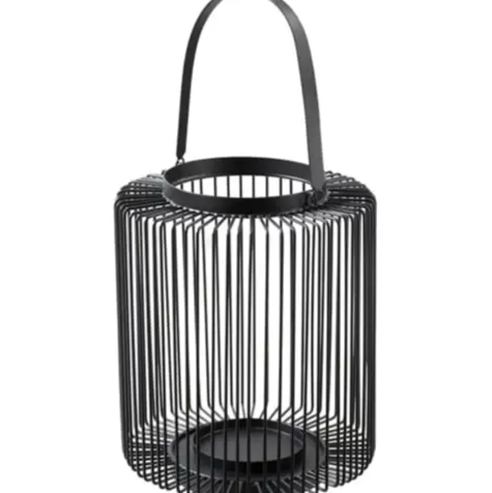 Windlicht Metall Laterne mit Henkel Höhe 29 cm