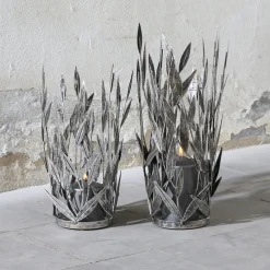 Windlicht Metall mit Glaseinsatz Twigs