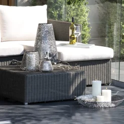 Windlicht Metall silber Purley