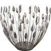 Windlicht Metall silber Trevi mit Glaseinsatz Höhe 27 cm
