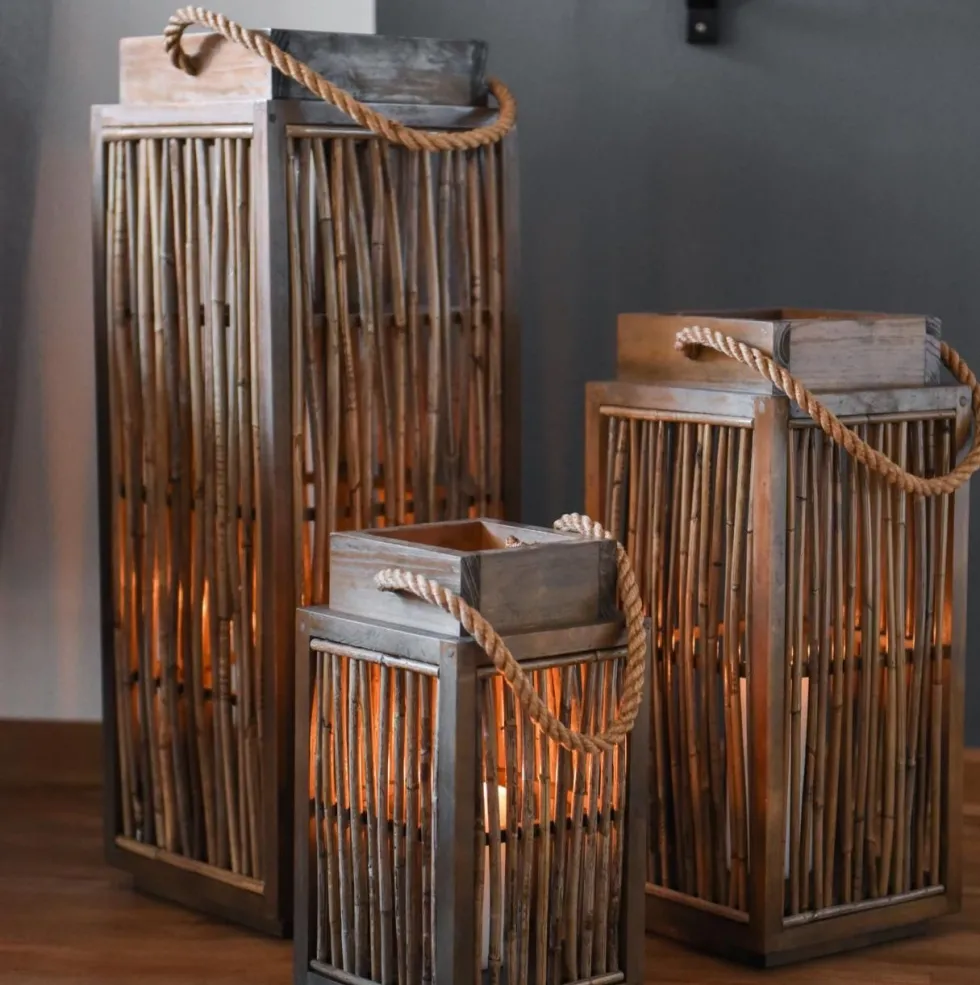 Windlicht Rattan Lucia