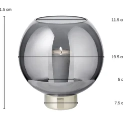Windlicht Rauchglas Jack Edzard Höhe 21 cm