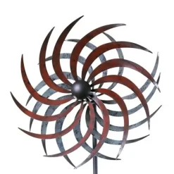 Windrad Garten Metall rotbraun Batista Höhe 175 cm