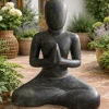 Yoga Garten Statue Riya anthrazit Höhe 80 cm