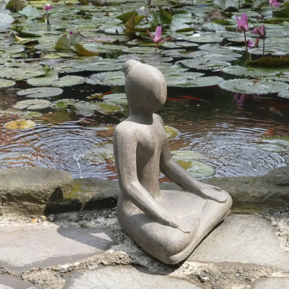 Yoga Garten Statue Sanya anthrazit Höhe 80 cm