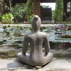 Yoga Garten Statue Sanya anthrazit Höhe 80 cm