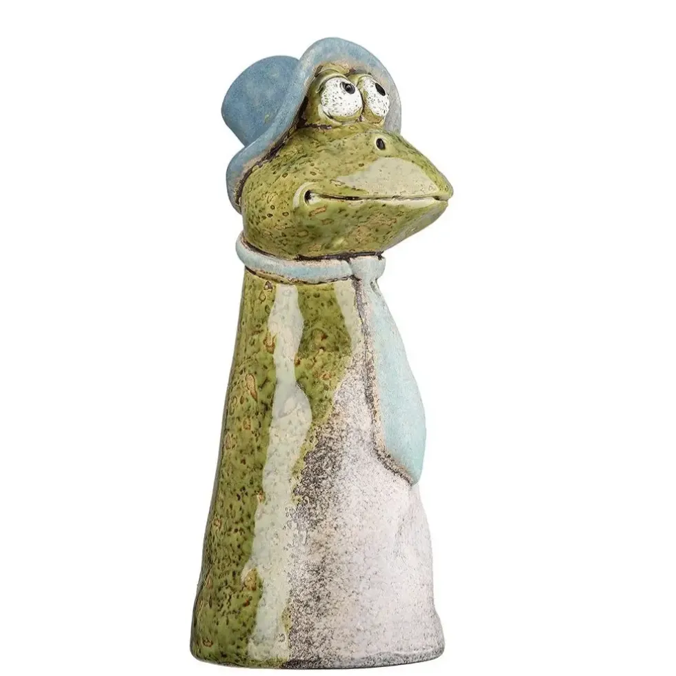 Zaunhocker Keramik Frosch Charlotte und Karl H 22 cm