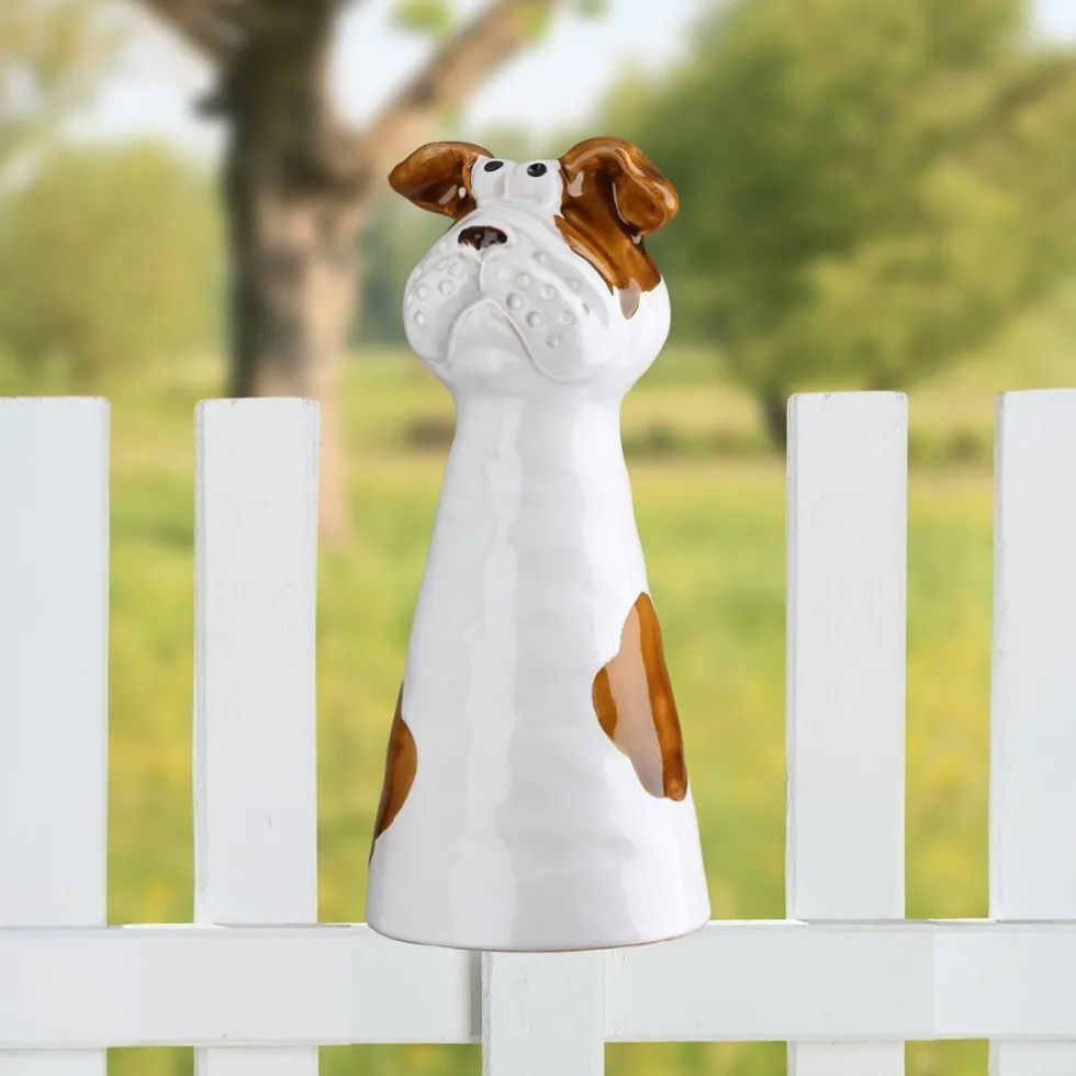 Zaunhocker Keramik Hund HARPER Höhe 17 cm