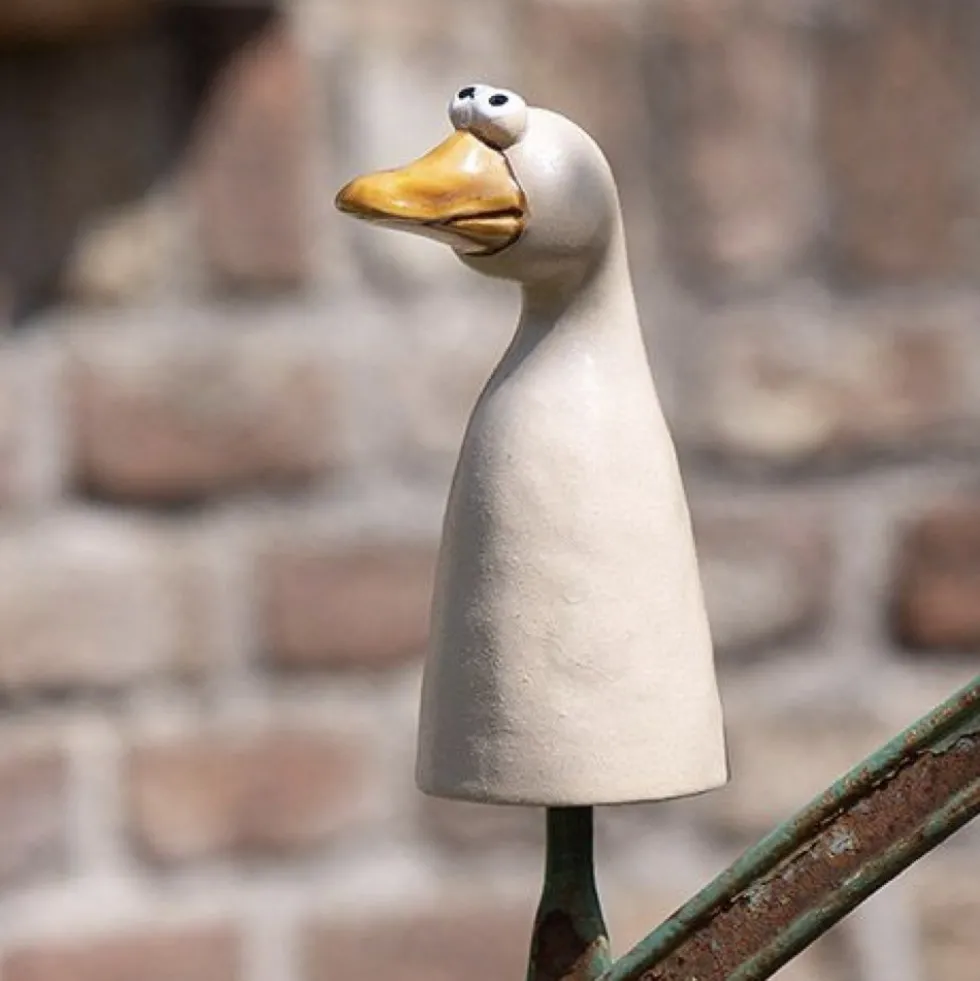 Zaunhocker Keramik Kuh und Ente