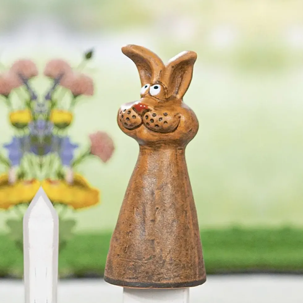 Zaunhocker Keramik Pfostenhocker Hase HOPPEL H 19 cm