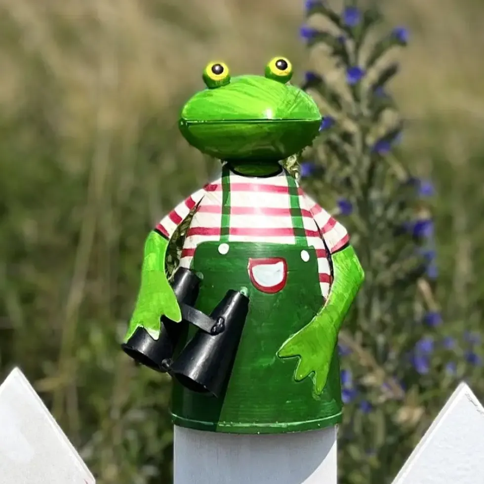 Zaunhocker Metall FROSCH Höhe 20 cm
