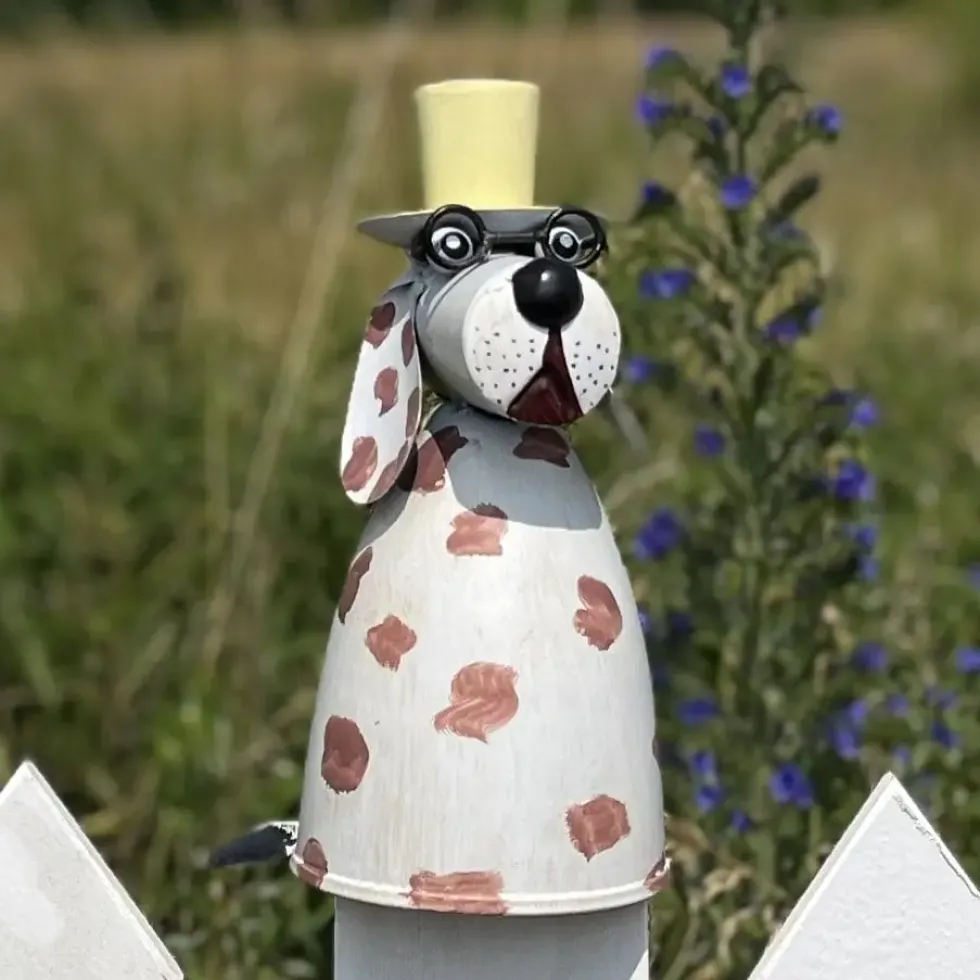 Zaunhocker Metall HUND Höhe 20 cm